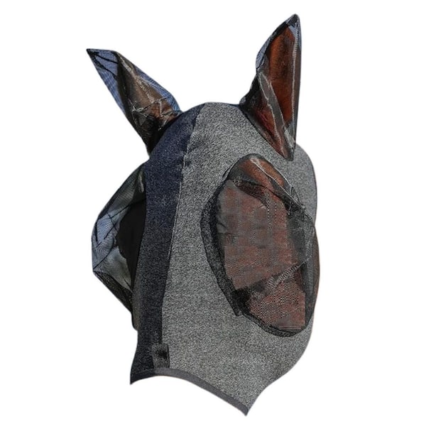 Misopily Horse Fly Mask with Ears and Big Mesh Eye Covers, Comfortable Breathable Lightweight in Dappled Gray