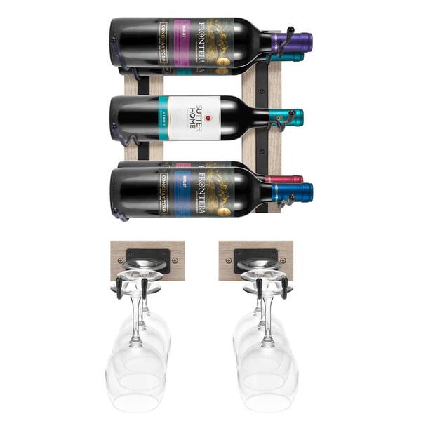 Sorbus Wine Rack, Stemware Rack Wall Mounted Set Of 4 WNRW6GLGRW