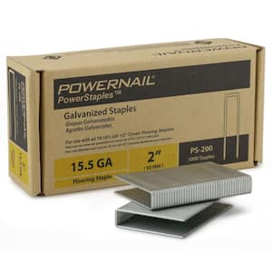 PowerStaples 2 in. Leg x 1/2 in. Crown x 15-1/2-Gauge Steel Hardwood Flooring Staples (1,000-Pack)