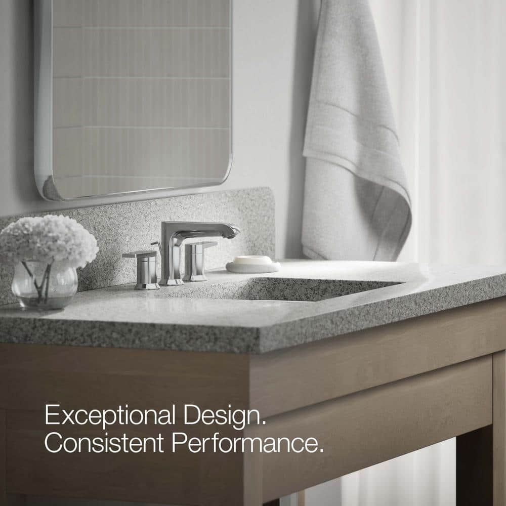 Polished Chrome Minimalist Widespread Bathroom Faucet with Pop-Up Drain