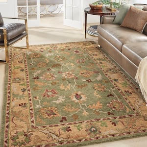 Tahoe Green 6 ft. x 9 ft. Bordered Traditional Area Rug