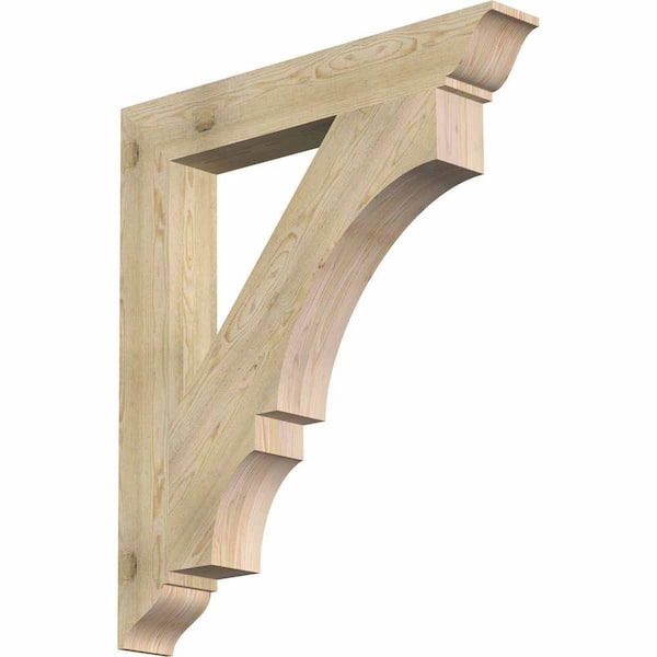 Ekena Millwork 6 in. x 48 in. x 42 in. Douglas Fir Balboa Traditional Rough Sawn Bracket