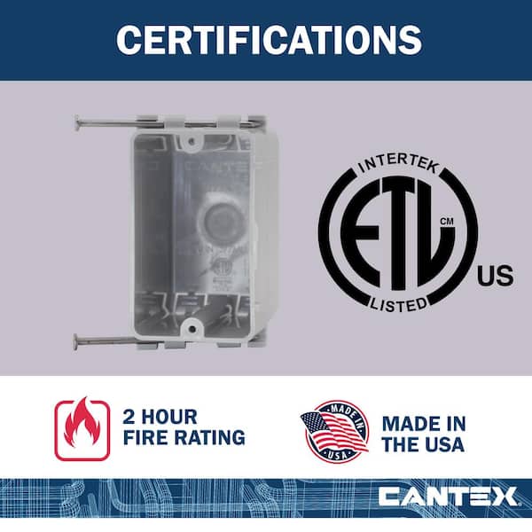 Cantex New Work 1-Gang 23 cu. in. Nail-on Electrical Outlet