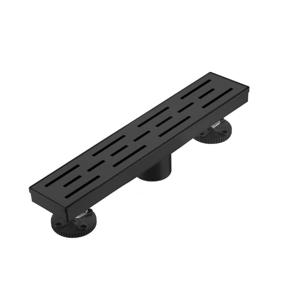 12 in. Linear Shower Drain with Removable Grid Grate and Hair Strainer in Matte Black price history on PriceWatchPro