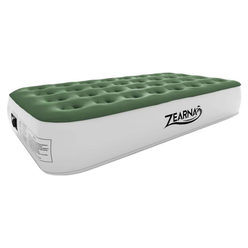 13 in. Green Twin Air Mattress with Built-in Pump, Self Inflatable Bed for 