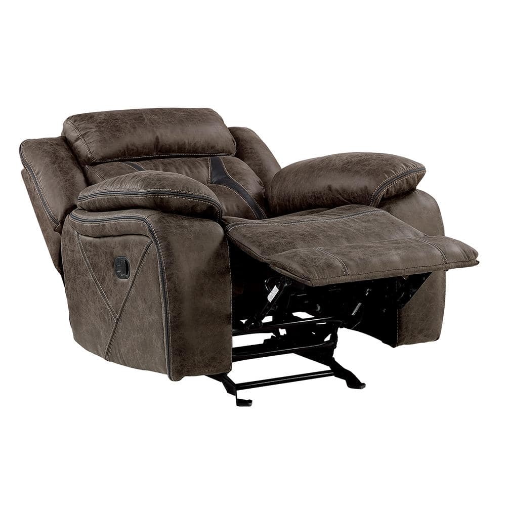 Madrona Dark Brown Microfiber Glider Recliner with Manufactured Wood Frame