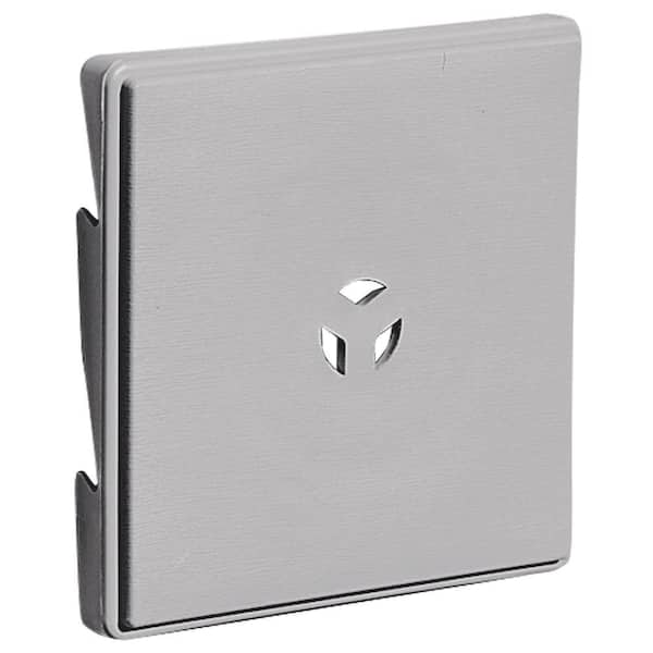Builders Edge 6.625 in. x 6.625 in. #016 Gray Triple 3 Surface Mounting Block
