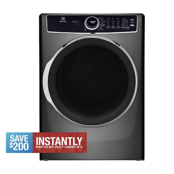 8 cu. ft. Titanium Front Load Perfect Steam Gas Dryer with Predictive Dry and Instant Refresh