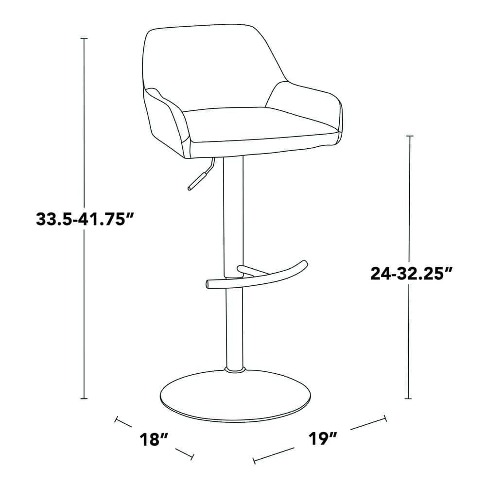 Daniella Black Adjustable Swivel Metal Barstool Set