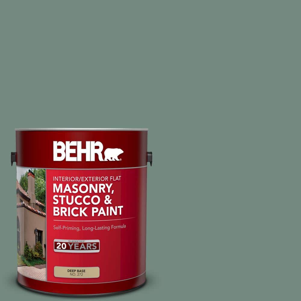 1 gal. #MS-61 Frosted Green Flat Interior/Exterior Masonry, Stucco and Bric