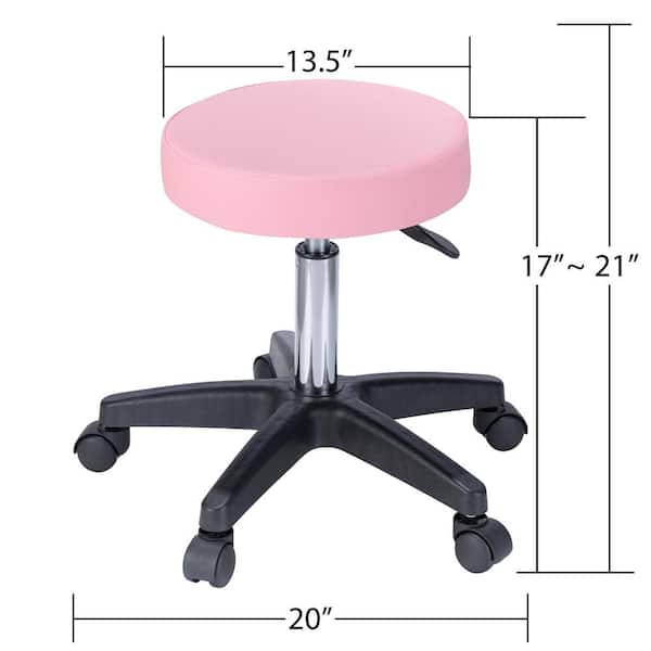 Pink rolling online stool