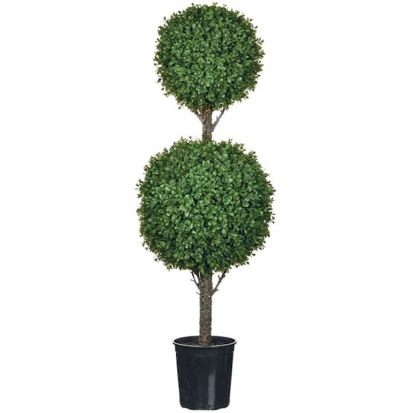 SULLIVANS 48 in. Artificial Boxwood 2-Tier Topiary Tree 02004TOP - The ...