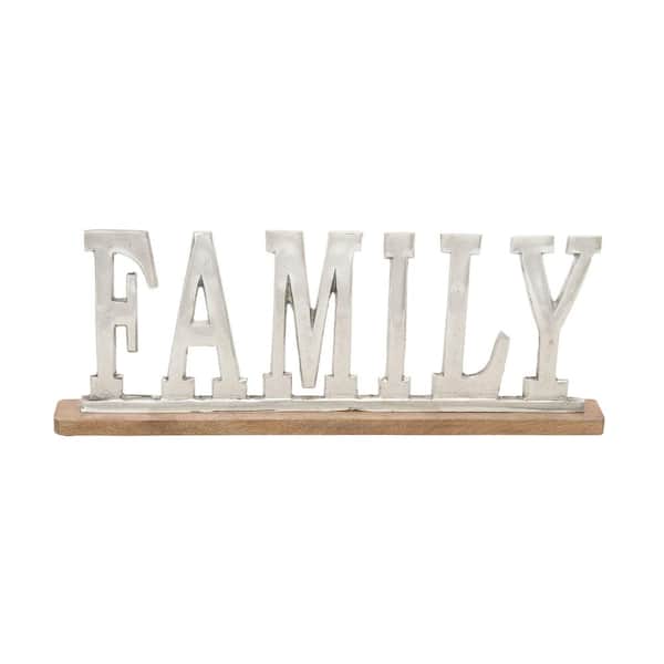 Litton Lane Silver Aluminum Glam Decorative Sign