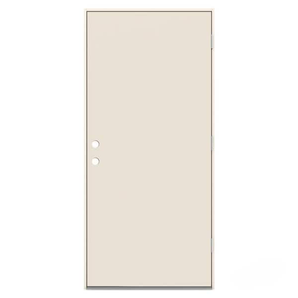 JELD-WEN 32 in. x 80 in. Flush Primed Steel Prehung Left-Hand Outswing Front Door