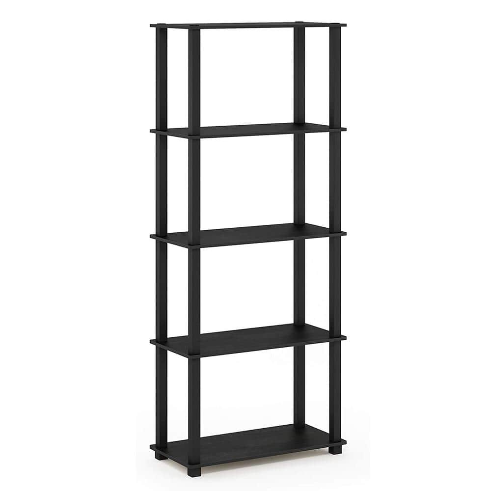 Black 5-Tier Heavy Duty Wood Garage Storage Shelving Unit (23.6 in. W x 57.