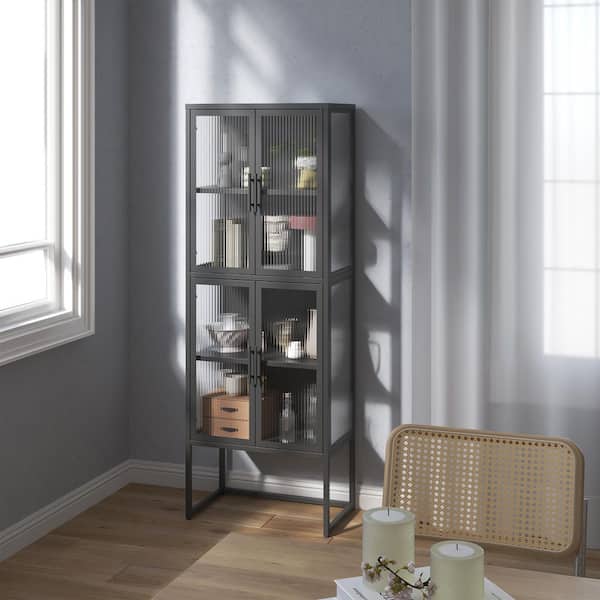 Hodedah 23.6-in W x 67.6-in H Wood White Freestanding Utility Storage Cabinet