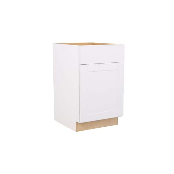 Shaker 21 in. W x 24 in. D x 34.5 in. H Assembled Base Cabinet in Satin White