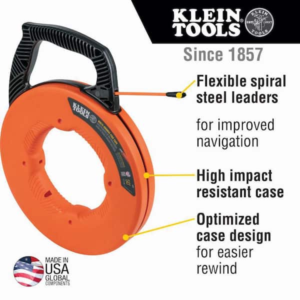 Multi-Groove Fiberglass 50 ft. Fish Tape with Nylon Tip