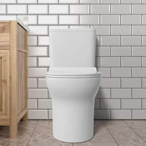 1-piece 1.1/1.6 GPF Dual Flush Elongated Standard Toilet in Gloss White, Seat Included