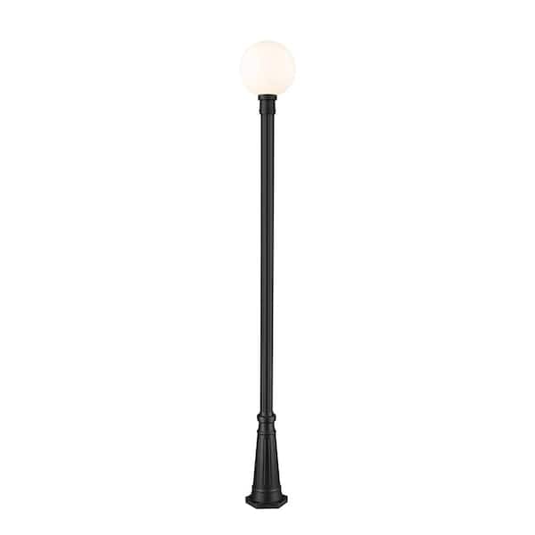 Unbranded Laurent 1-Light Black Aluminum Hardwired Outdoor Weather Resistant Post Light Set with no Bulb Included