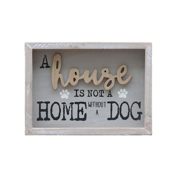 PARISLOFT A House is Not A Home Without A Dog Vintage Wooden Frame Wall Decorative Sign