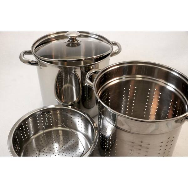4-Piece 12 Qt. Professional 18/10 Stainless Steel Multi-Cooker with Lid 4-Piece 12 Qt. Professional 18/10 Stainless Steel Multi-Cooker with Lid