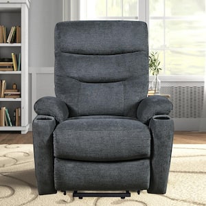Dark Gray Massage and Heat Electric Power Lift Recliner Chair with Cup Holders and USB Charge Ports