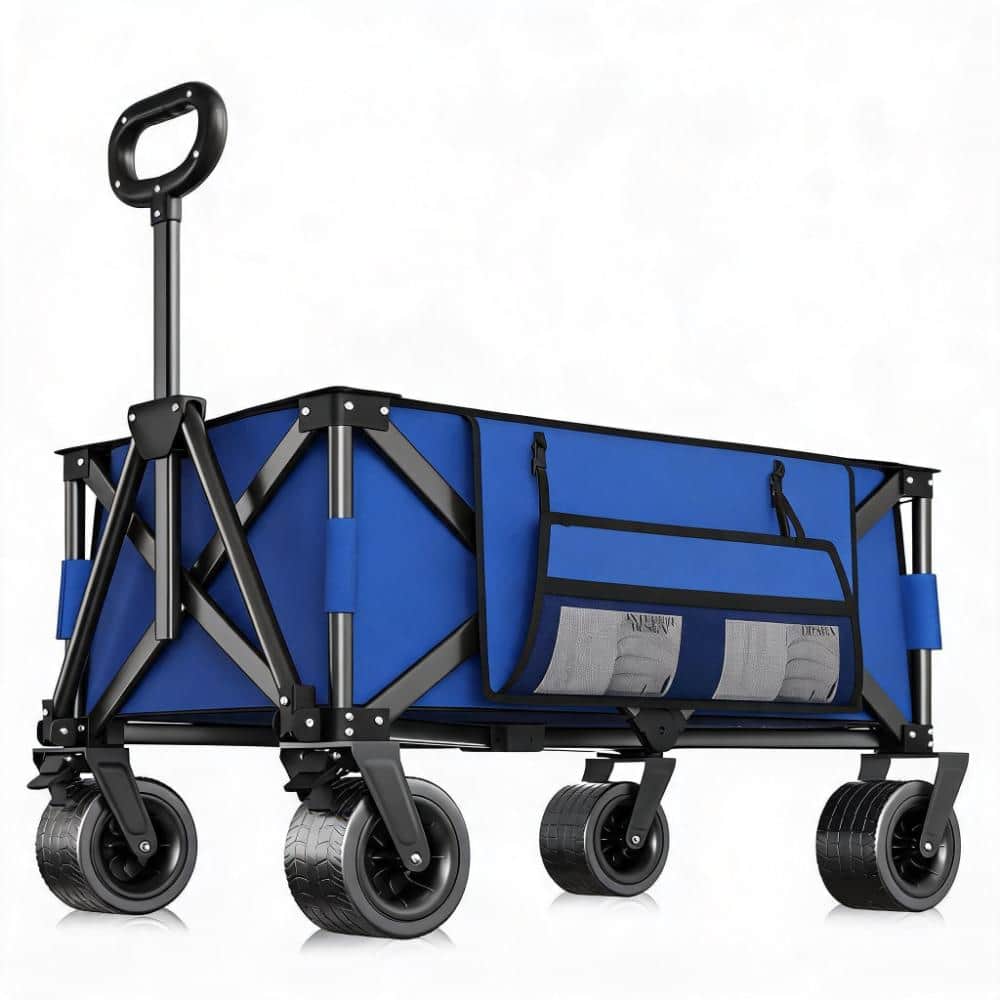 Blue 280L Foldable Wagon with All-Terrain Wheels and Brakes Heavy Duty Utility Cart for Camping Beach price history on PriceWatchPro
