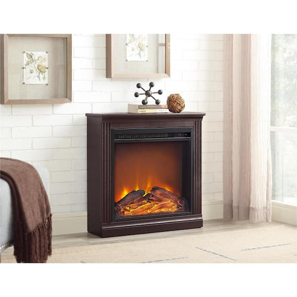 Ameriwood Home Bruxton Simple Fireplace in Cherry