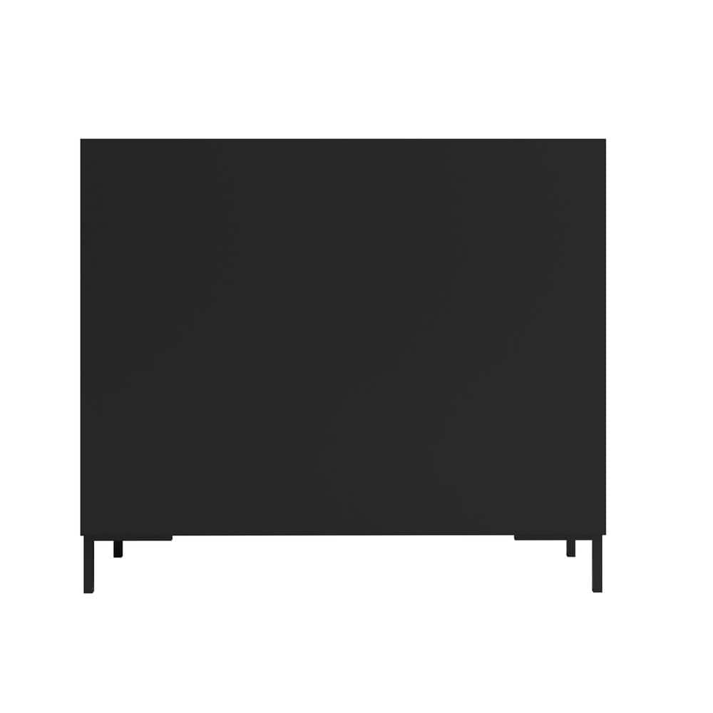 Black Mid-Century Modern Freestanding Office Cabinet