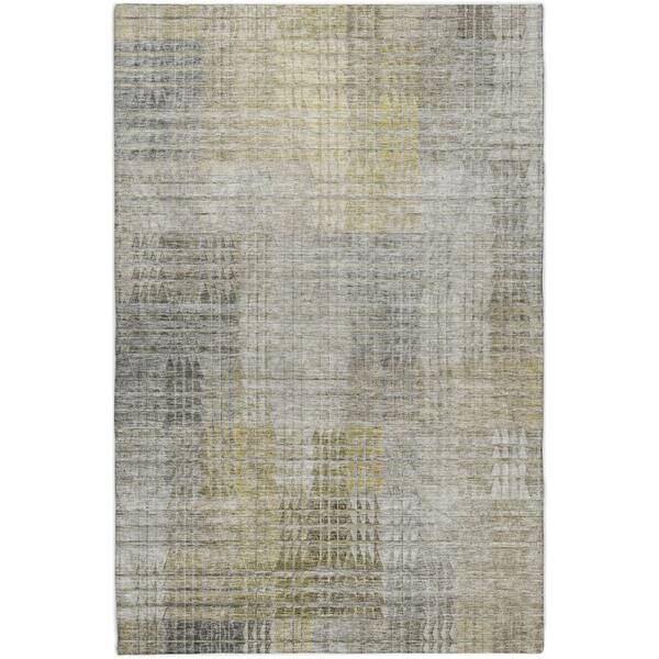 Dream Shag Premium Machine Washable Abstract ADS828 Taupe 9 ft. x 12 ft. Area Rug