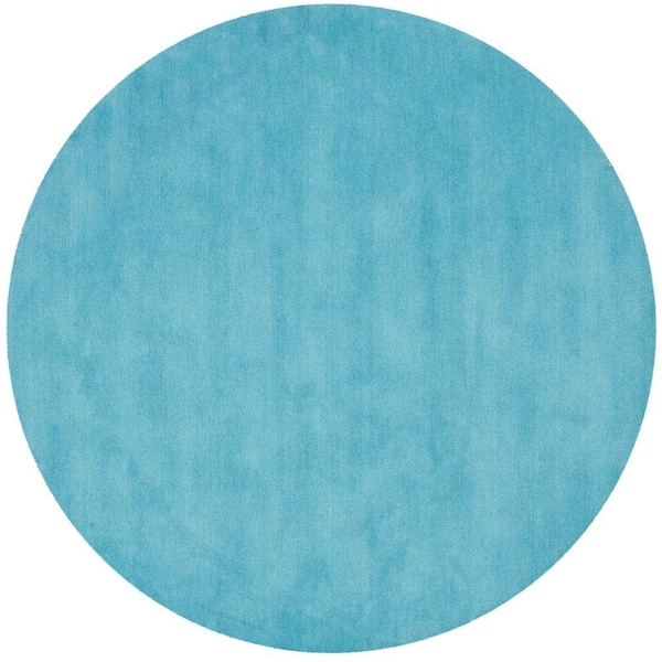 SAFAVIEH Himalaya Turquoise 6 ft. x 6 ft. Round Solid Area Rug