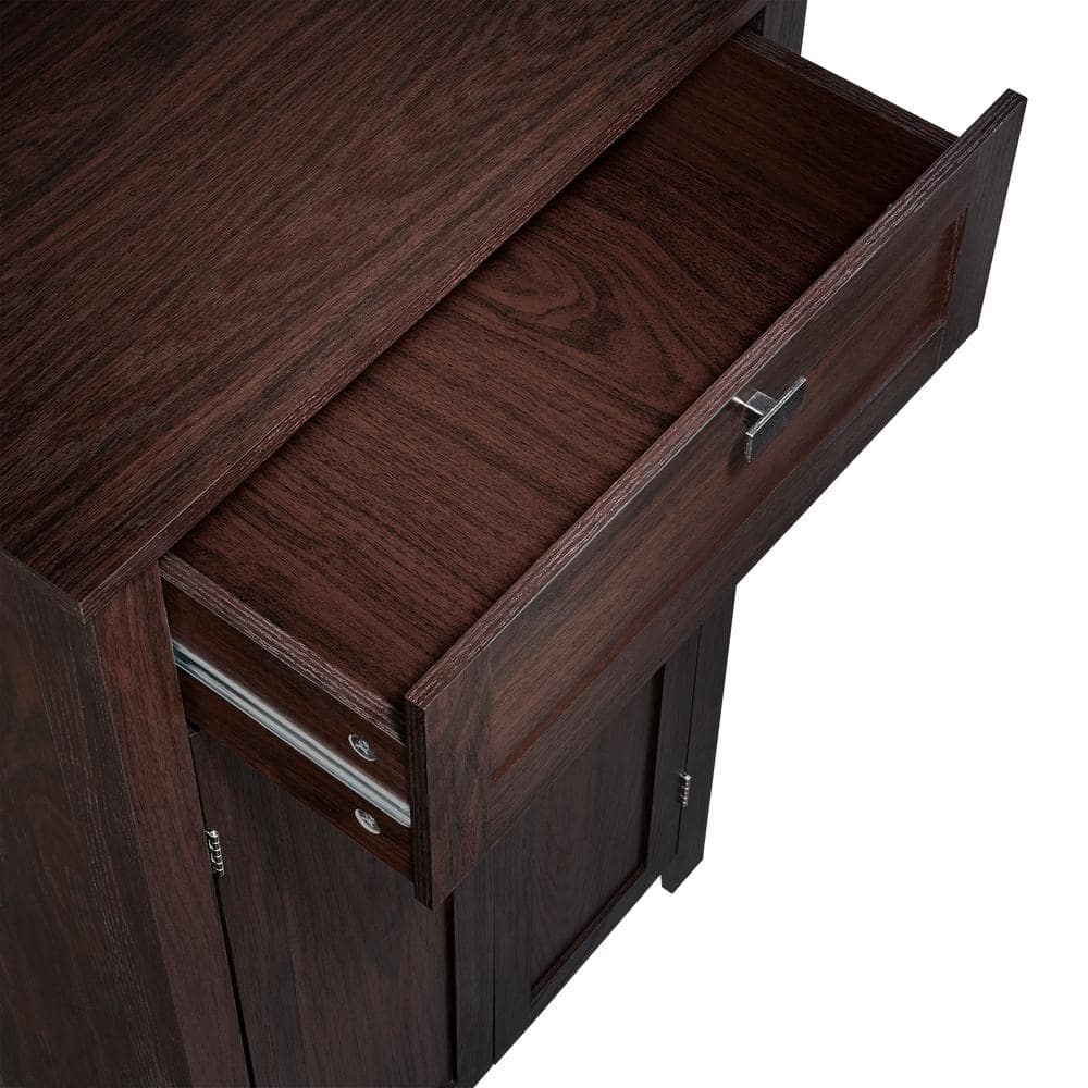 Hayward 43'' Dark Woodgrain Adjustable Shelving Living Room Cabinet
