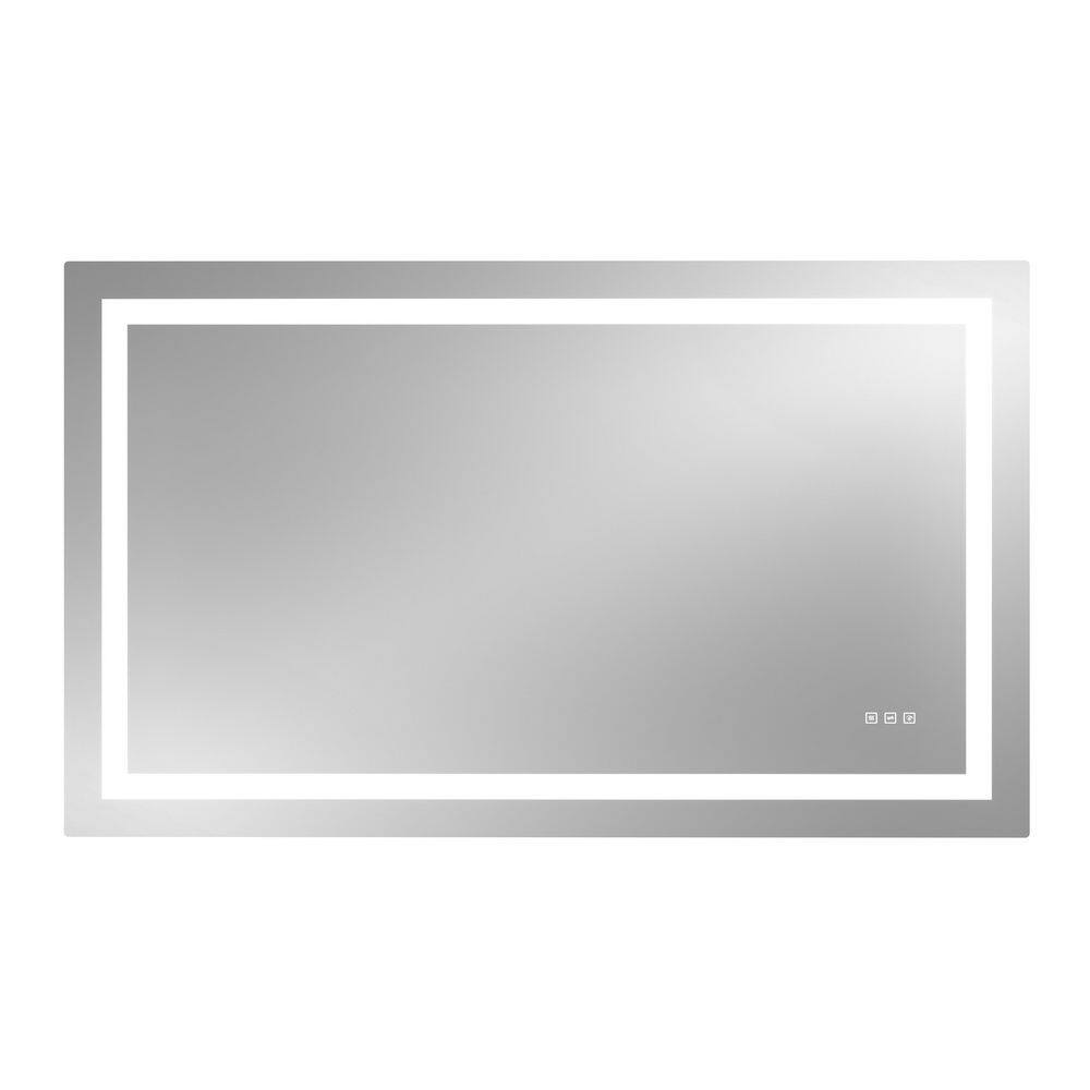 36 in. W x 1.46 in. H Rectangular Frameless Rounded Corners Wall Bathroom Vanity Mirror in Silver price history on PriceWatchPro