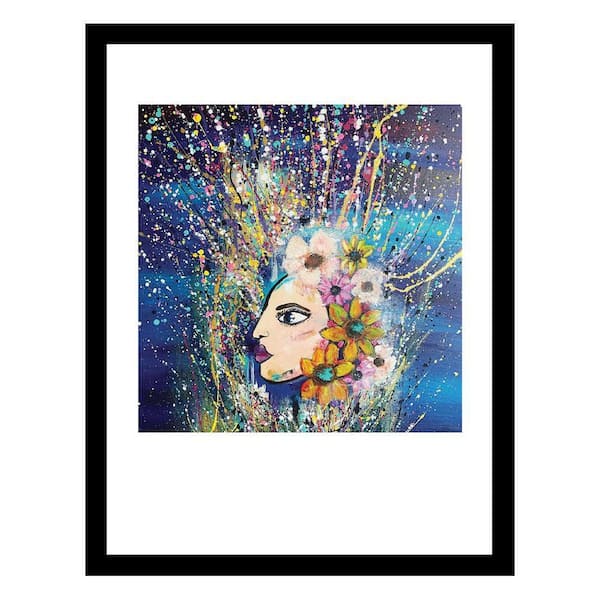 VENICE BEACH Collections Wahl Goddess Splatter Design-Purple/Gold-Framed Print by Sarah Wahl 1 Piece Framed Graphic Print 18 in. x 14 in.