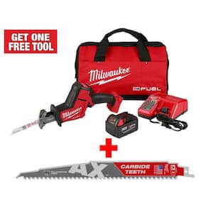 M18 FUEL 18V Lithium-Ion Brushless Cordless HACKZALL Reciprocating Saw Kit with Carbide Teeth AX SAWZALL Blade