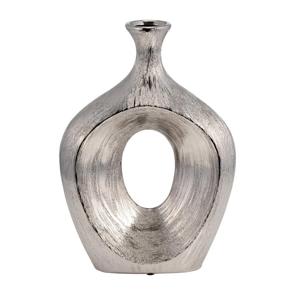 13 in. Silver Ceramic Geometric 2-Tone Decorative Vase price history on PriceWatchPro