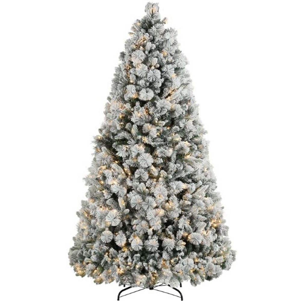 90 in. H Holiday Green Artificial Christmas Tree with Clear Lights, Tips, Metal Stand (1-Pack) price history on PriceWatchPro