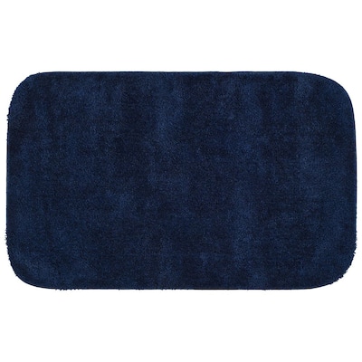 Traditional Navy 24 in. x 40 in. Plush Nylon Bath Mat