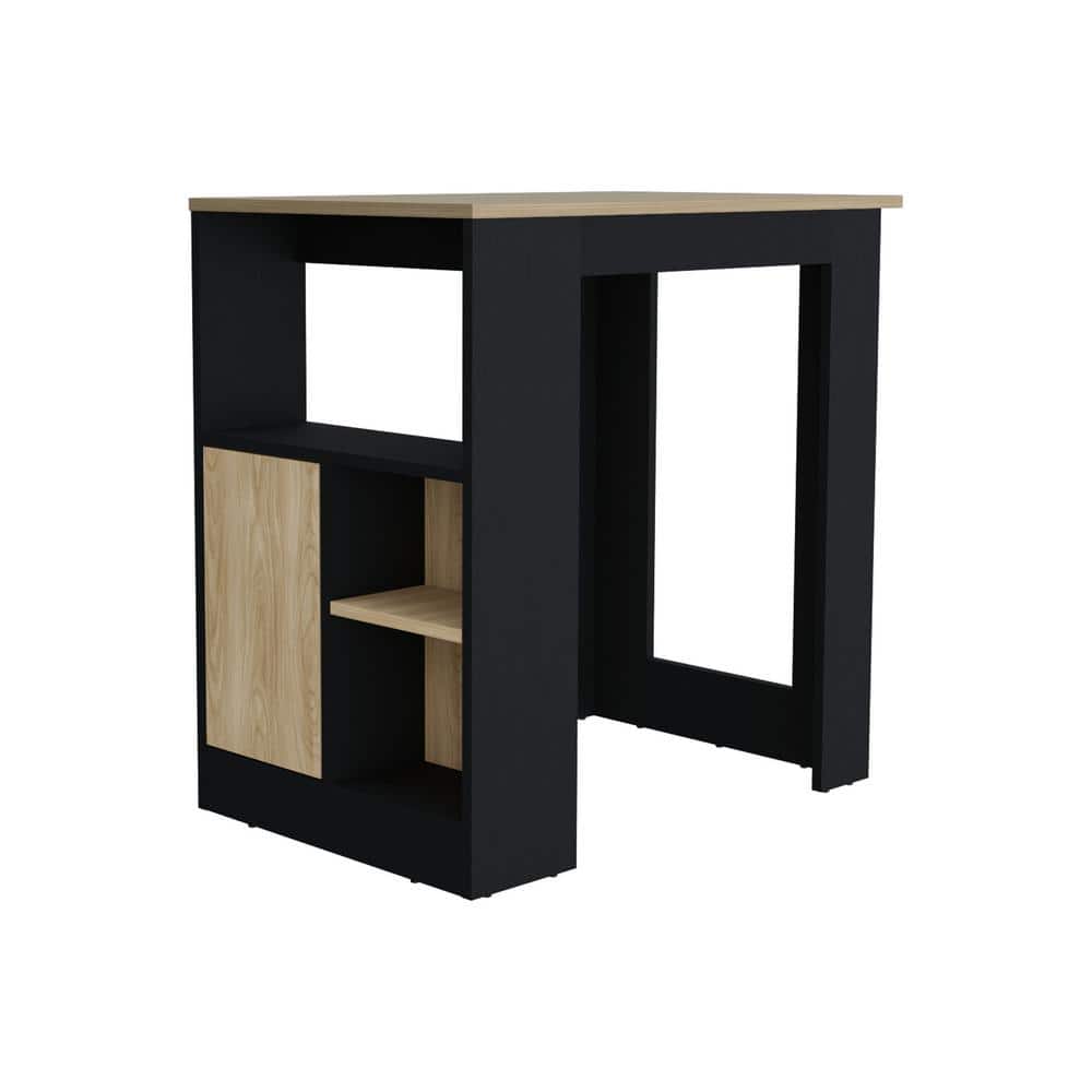 Black Wood 36.2 in. Tabletop Kitchen Island with Cabinet and Shelves, Kitchen Cart with Storage price history on PriceWatchPro