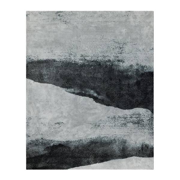 FIELDCREST ALLEN Tahara Charcoal 5 ft. x 7 ft. Knitted Polyester Indoor Area Rug