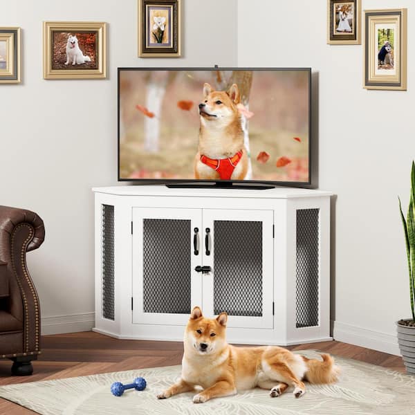 Corner Dog Crate Furniture for Small and Medium Dogs: Furniture-Style  Indoor Dog Cage and TV Stand – K.C. Corner Shop