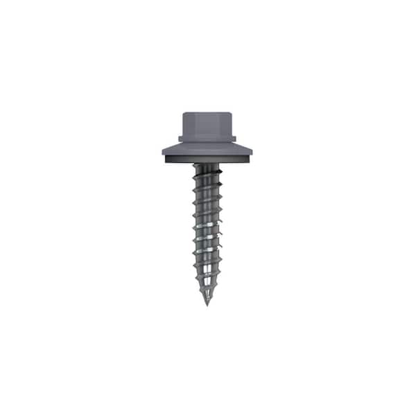 Fabral #10 1 in. External Hex Drive Flange Hex Head Steel Wood Screws in Light Gray (250-Piece per Bag)