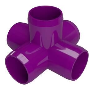 Formufit 1 2 In Furniture Grade Pvc 4 Way Tee In Purple 10 Pack F0124wt Pu 10 The Home Depot