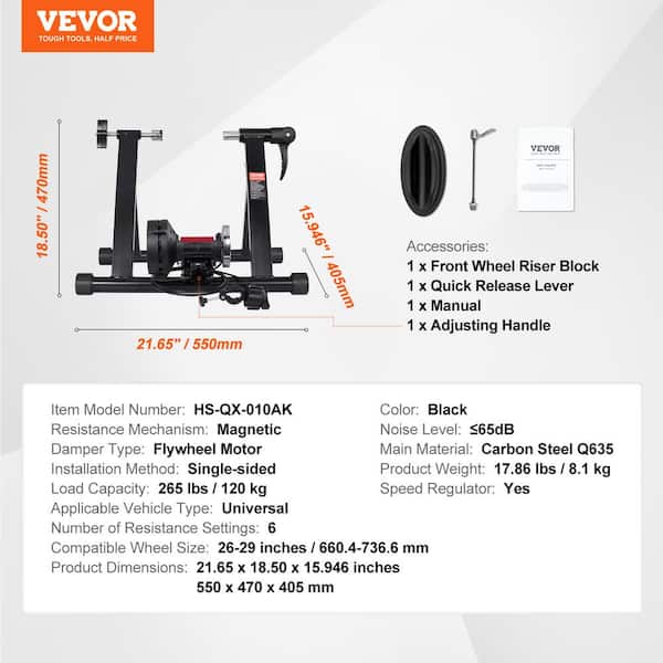 Vevor Bicycle Training Stand VEVOR Bike Trainer Stand Magnetic Stationary  Bike Stand 26