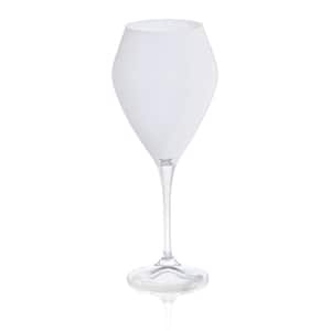 Set of 6 10 oz. V-Shaped Water Glasses White with Clear Stem