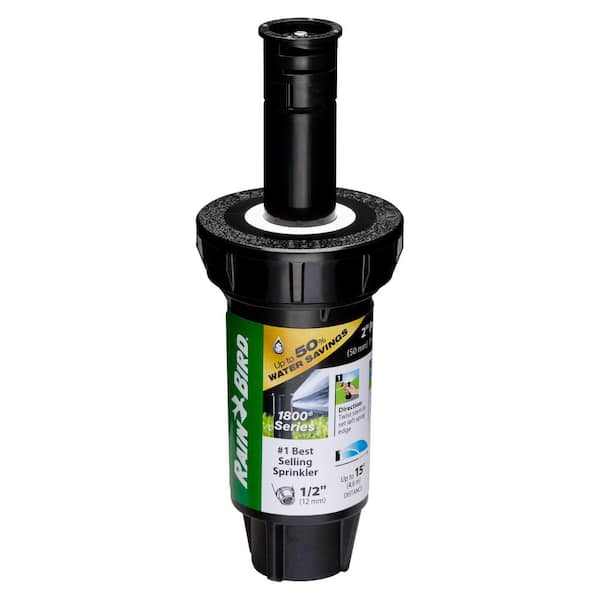 Rain Bird 1800 Series 2 in. Pop-Up Dual Spray PRS Sprinkler, Half Circle Pattern, Adjustable 8-15 ft.