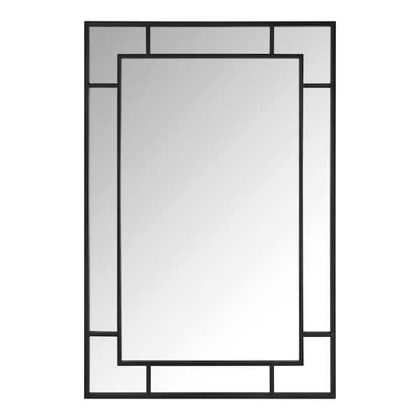 Medium Rectangle Black Classic Accent Mirror (36 in. H x 24 in. W)