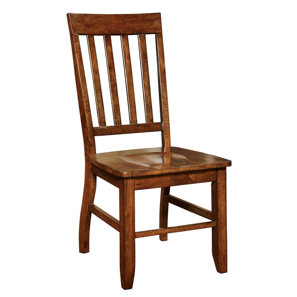 Dark Oak Slat Back Transitional Side Chair