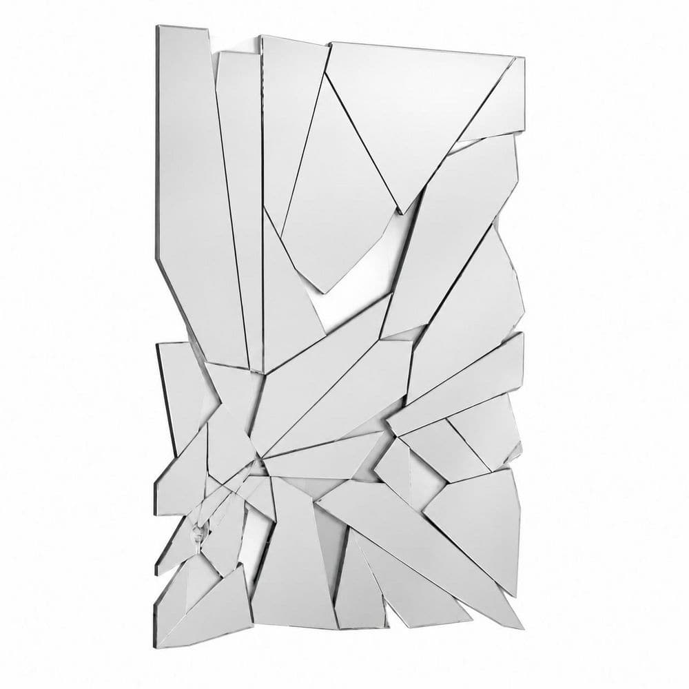 24 in. W x 36 in. H Silver Irregular Fragmented Frameless Decorative Wall Mirror with Beveled Edges price history on PriceWatchPro